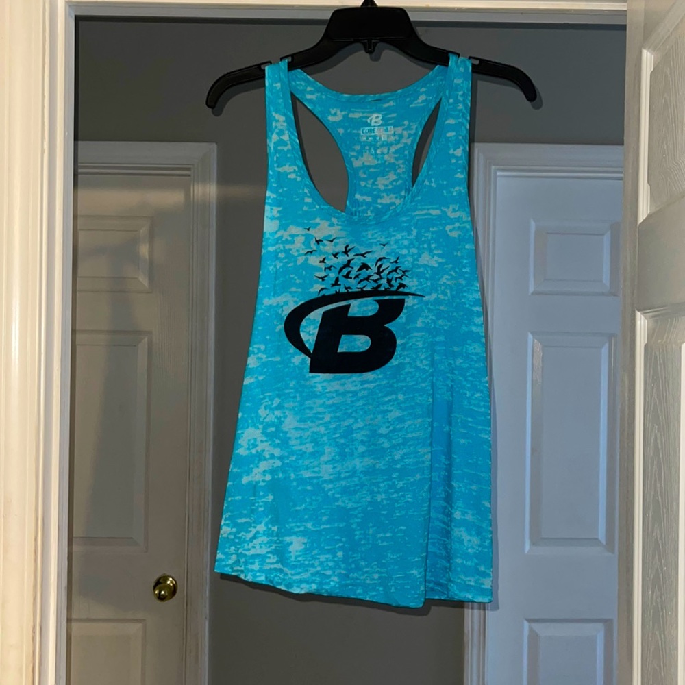 Turquoise blue Bodybuilder tank top